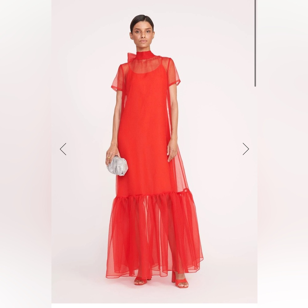 STAUD CALLUNA DRESS RED ROSE